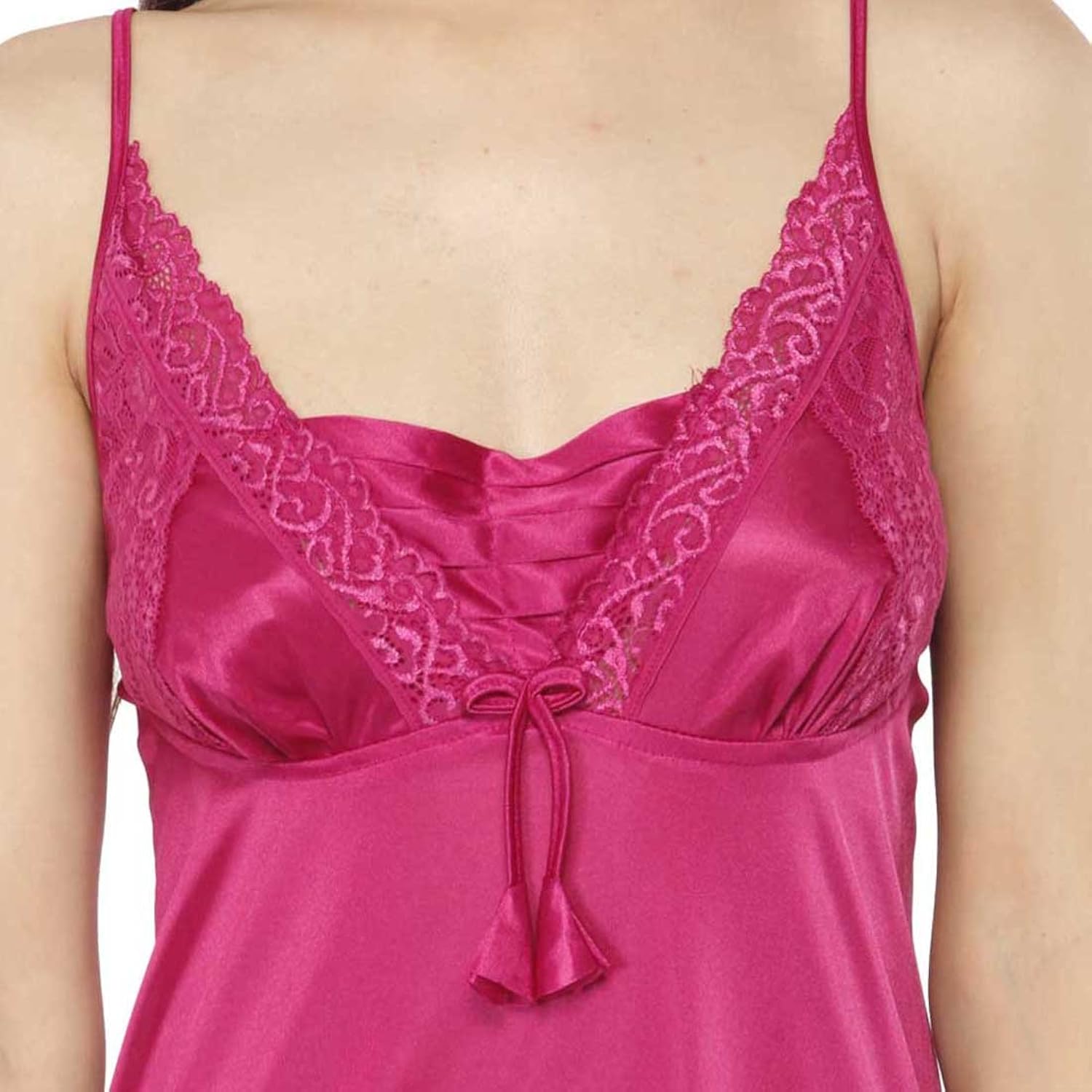 vixenwrap classic pink solid nighty with robe