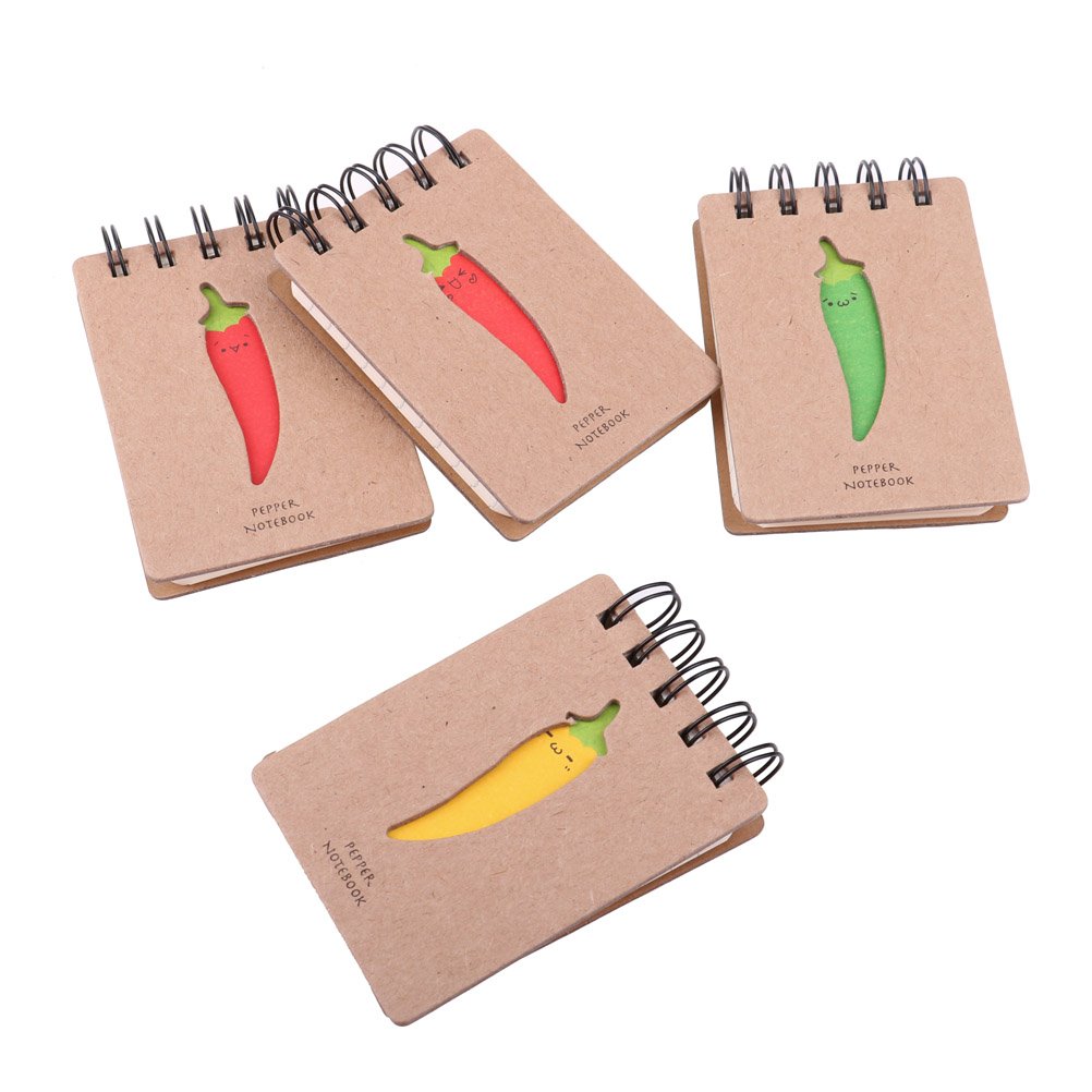 4Pcs/set Mini Spiral Notebooks Line Spiral Notepads Pocket