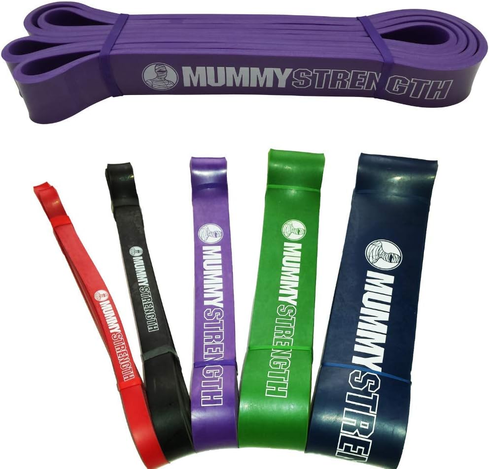 MummyStrength Pull Up Assist Band | Stretch Resistance Pull-up & Mobility Bands | Perfect For Pull-ups, Chin ups & Powerlifting. Works with Any Pullup Bar or Station. SINGLE BAND (Purple)