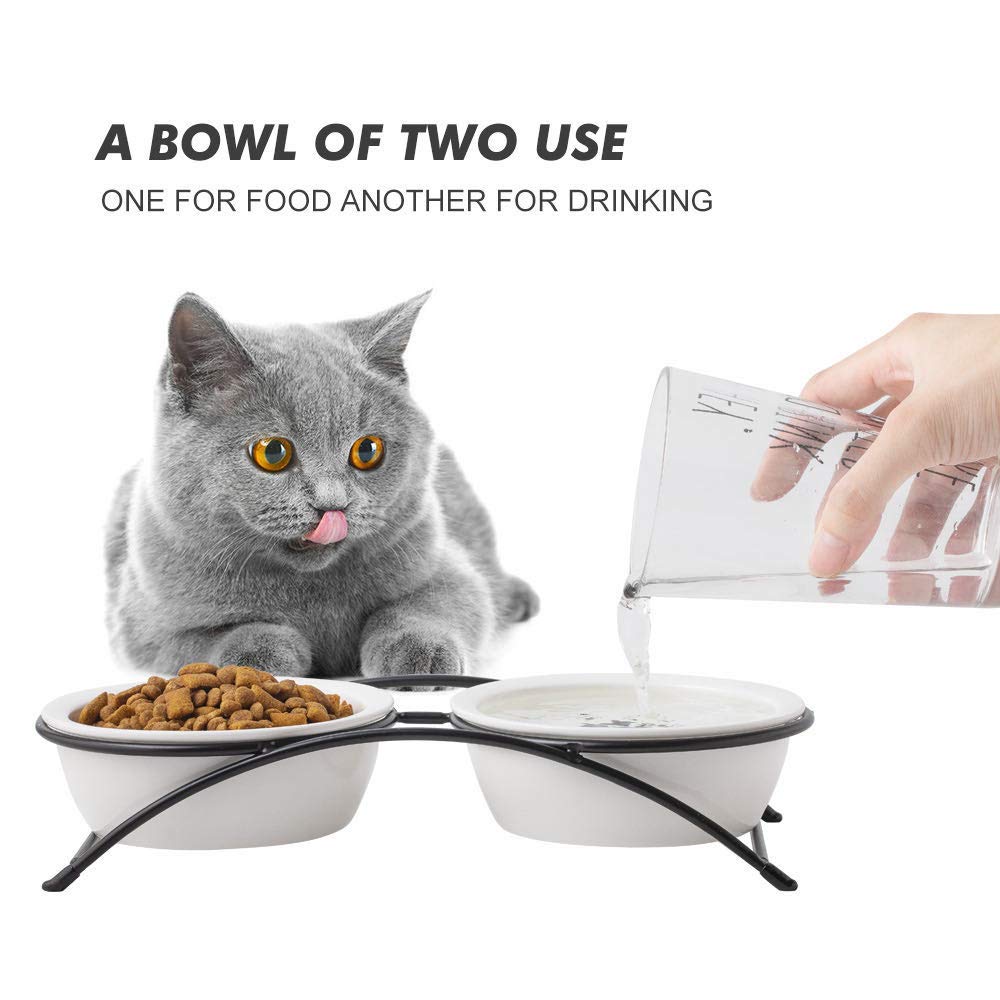 ZONEYILA Cat Food Dish, Elevated Cat Food Water Bowls,Raised Cat Bowls