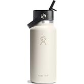 Hydro Flask Water Bottle - Insulated Stainless Steel - Wide Straw Lid, Non Spill, Leakproof in 32 Oz Ivory