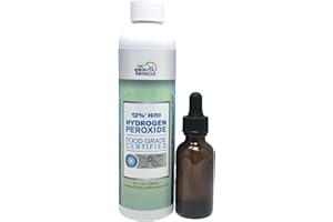 THE ONE MINUTE MIRACLE 12% Hydrogen Peroxide Food Grade with 1 Dropper Bottle - Recommende by The One Minute Cure Book and by Professionals in The Altenative Medicine Communities.