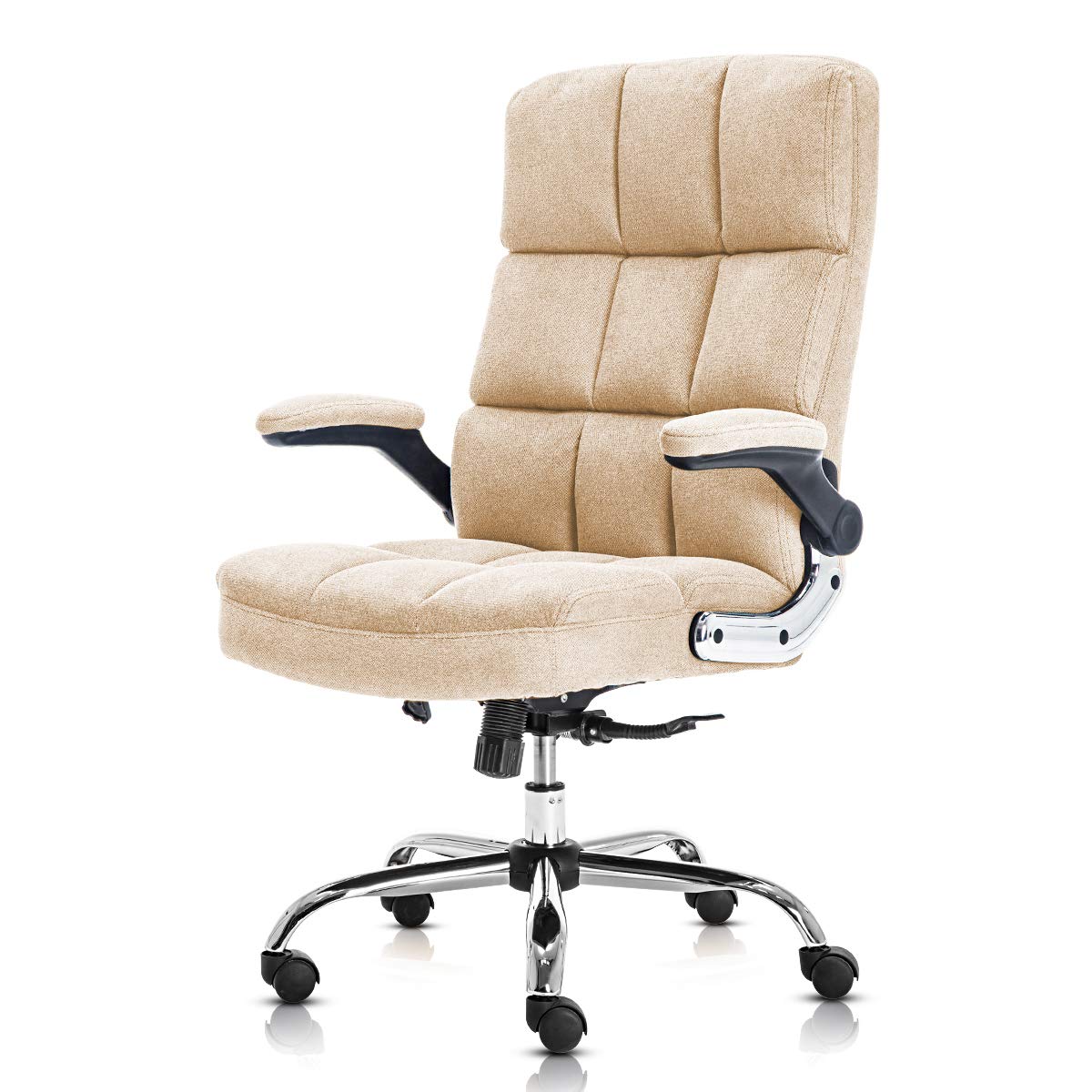 Buy KERMS Velvet Office Chair Adjustable Tilt Angle and Flipup Arms Executive Computer Desk