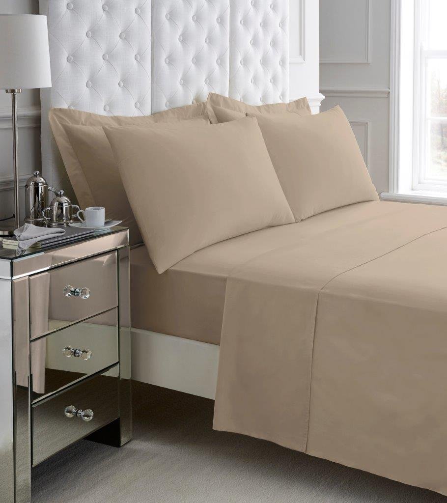 Gaveno Cavalia Soft and Luxurious 200 Thread Count Egyptian Cotton Flat Sheet Mocha Single