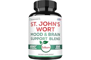 SATOOMI 1000mg St Johns Wort Capsules - 210 Capsules - 10in1 with Ashwagandha Root, Holy Basil, L-Theanine, Magnesium L-Threonate & More - Comfortable Mood, Brain Health & Energy Production
