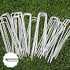 6 Inch Garden Stakes Galvanized Landscape Staples, U-Type Turf Staples for Artificial Grass, Rust Proof Sod Pins Stakes…