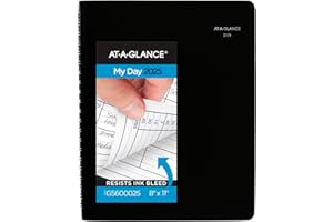 AT-A-GLANCE 2025 Appointment Book Planner, Daily, Four Person Group Planner, 8" x 11", Large, Quarter-Hourly, DayMinder, Black (G5600025)