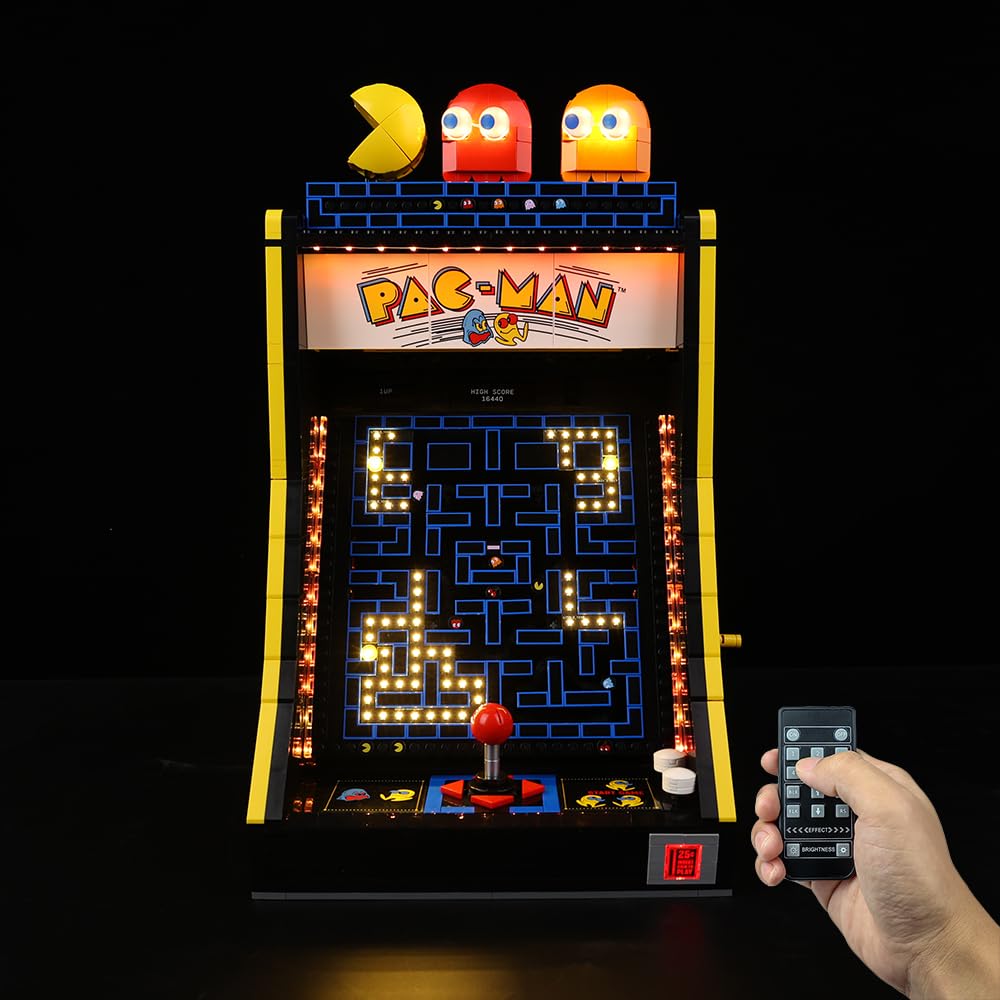 Kyglaring LED Lighting Kit Compatible with Lego PAC-MAN Arcade 10323 Building Blocks, Upgrade Remote Control Lighting Accessories for Lego 10323 Model Set (Not Model)