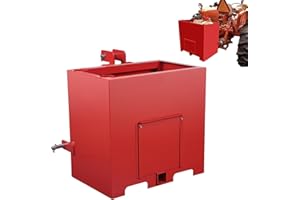 TackView Cat-1 3-Point Ballast Box, 800 lb Capacity, Built-in 2" Hitch Receiver, Quick-Hitch Compatible, Tractor Counterweigh