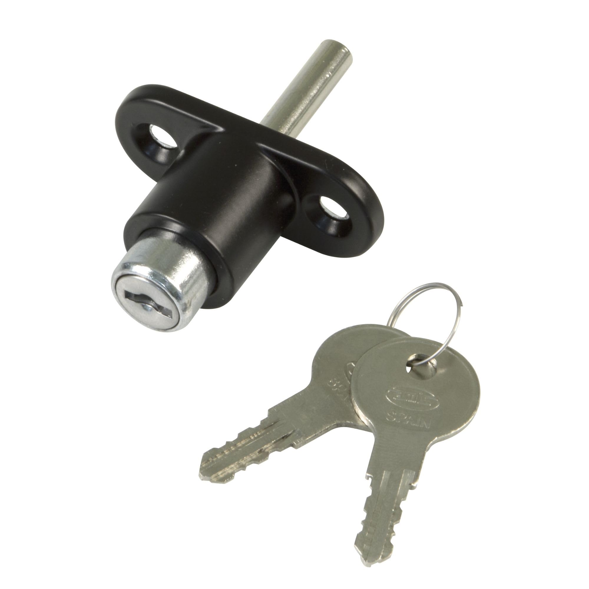 Amig - Security Lock for Sliding Windows Mod.45 | Overlap Lock with 2 Keys + Screws for Installation | Steel Black Finish | Measurements: 53 x 23 mm