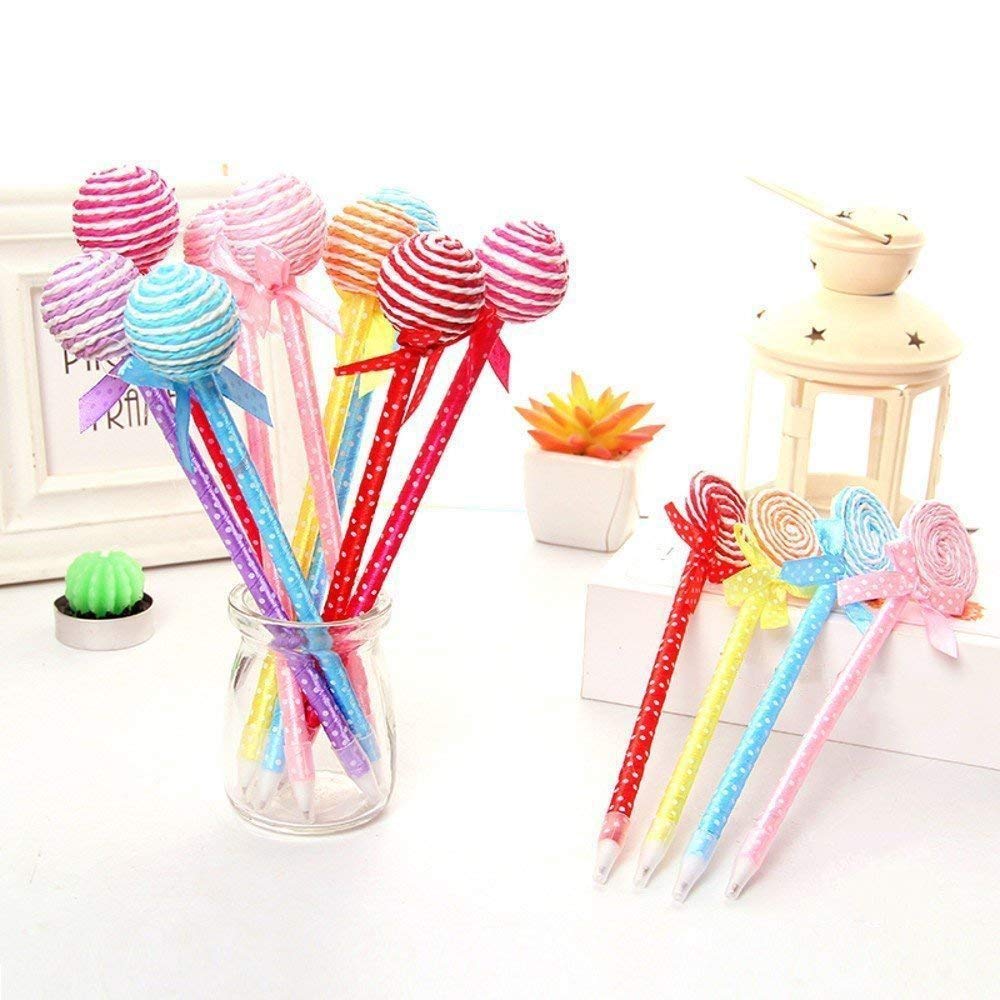 Xrten Set Of 24 Pcs Lollipop Pen, Creative Lollipop Gel Pen Set For Students Gifts, Beautiful Lollipop School Stationery pen For Kids Birthday Party