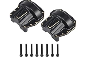 Linsvirgo 2 PCS Front and Rear Axial Capra SCX10 III Brass Portal Covers Weights Steering Knuckles Diff Cover Fit for 1/10 RC Crawler Capra SCX10 III AR45P Axle Housing Upgrades Accessories - 3