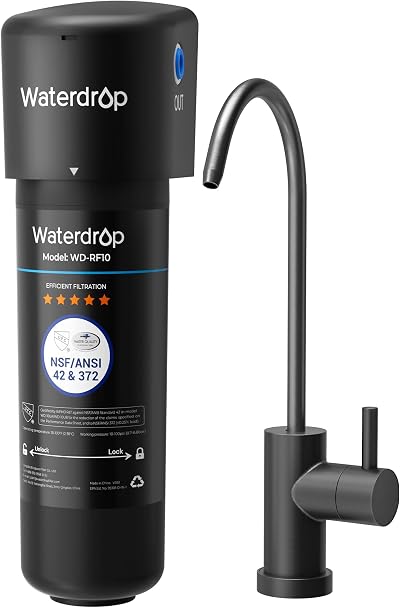 Waterdrop 10UB-B Under Sink Filter with Matte Black Faucet NSF 42 11000 Gallons