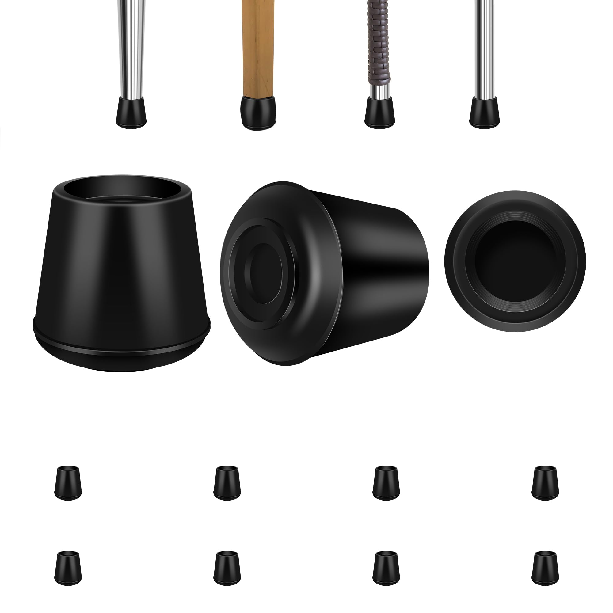 Photo 1 of 1/4" Round Rubber Furniture Leg Tips Caps, 8 Pack Black Extra Small Furniture Leg Floor Protectors (Fit: 6mm to 7mm)