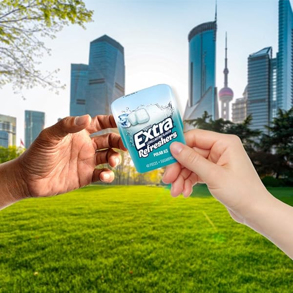 EXTRA EXTRA REFRESHERS CHEWING GUM, POLAR ICE, 40 COUNT