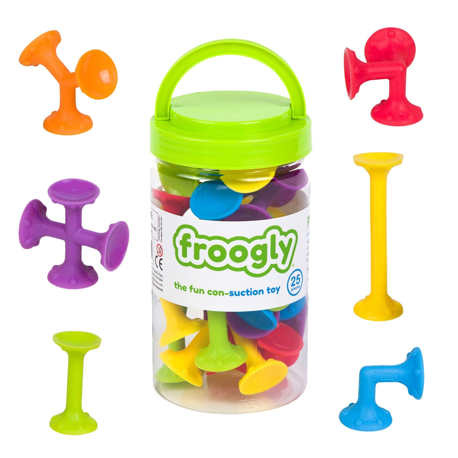 Photo 1 of Froogly - 25 Piece Suction Toys | Montessori Bath Construction Building Set Silicone Preschool Daycare Shower Travel for Kids Toddlers Boys Girls Ages 3 4 5 6 Year Old