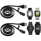 2-PACK Pebble Time Charging Cable(3.3ft/100cm), TUSITA Replacement USB Charge Charger Wire Cord For Pebble Time / Time Steel / Time Round / Pebble 2 (2016) Smart Watch