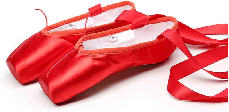 red ballet dance shoes