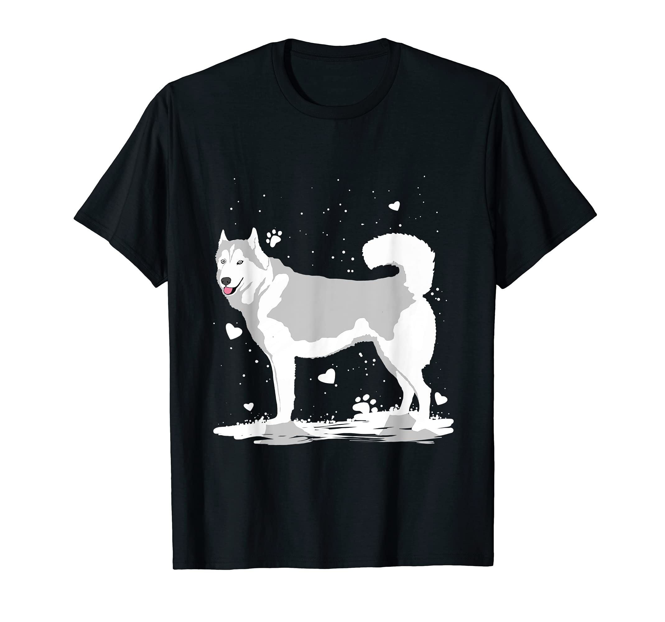 Siberian Husky Dog In Snow T-Shirt