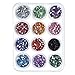 eBoot 12 Colors Nail Art Decorations Nail Stone Rhinestones with 12 Pack Small Container Pots, 6000 Pieces