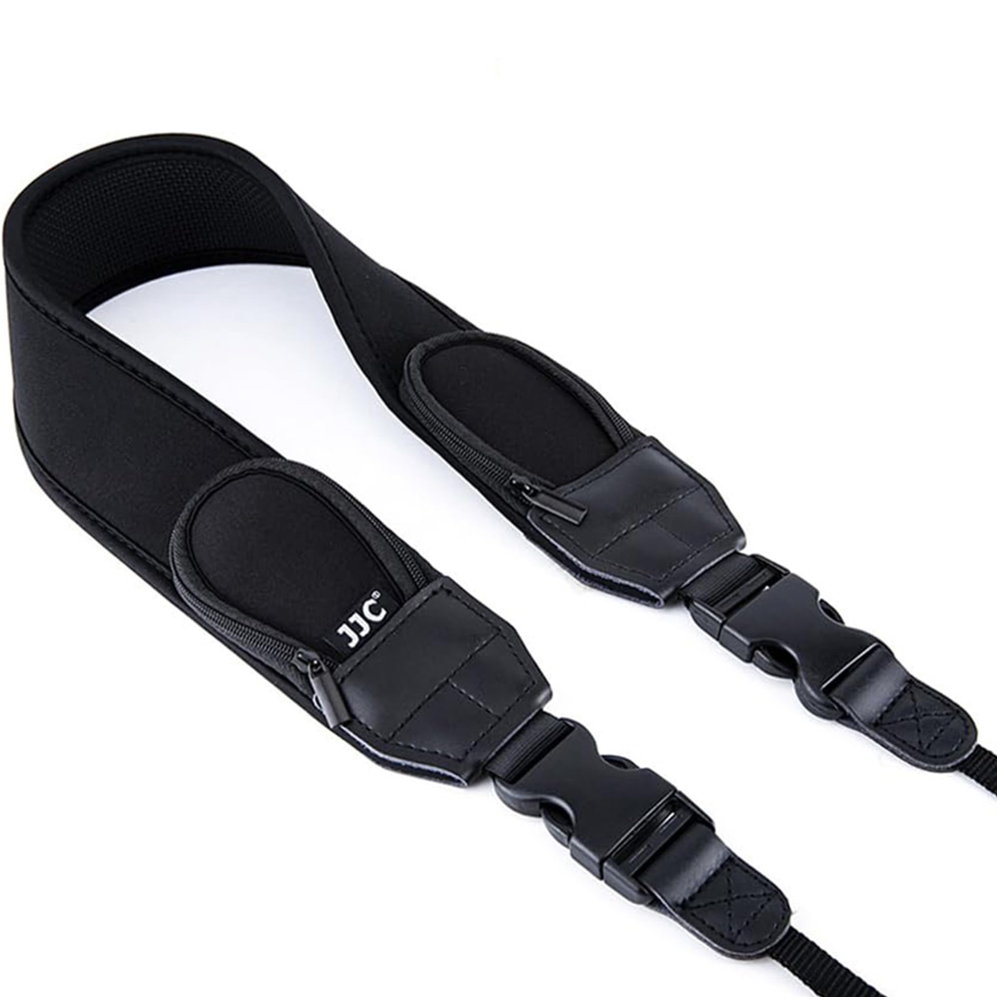 JJC Wide Neoprene Neck Strap with Quick Release Clip/Small Packets for DSLR & Mirrorless Camera