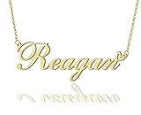 AOLO Reagan Heart Name Necklace 18k Gold Plated