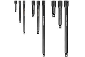 CASOMAN 9 Pieces Extension Bar Set, 1/4", 3/8" and 1/2" Drive Socket Extension, Premium Chrome Vanadium Steel with Black Phos