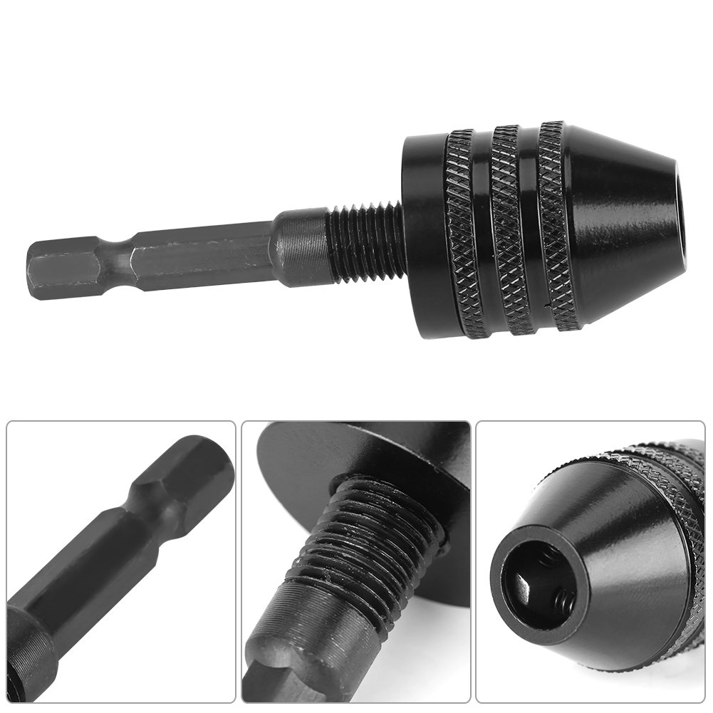 Madezz Keyless Drill Chuck, 1/4 inch Hex Shank, Aluminium, Compatible with Electric Drill, Grinder, Screwer, 0.8-8mm Capacity - Image 4