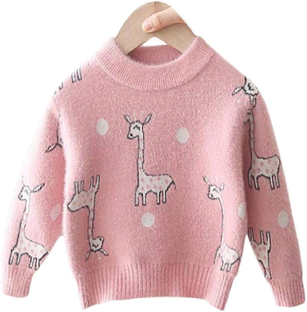 ZRUIYY Baby Girls Sweater Kids Knitted Pullovers Girls Cute Sweater Children Pink
