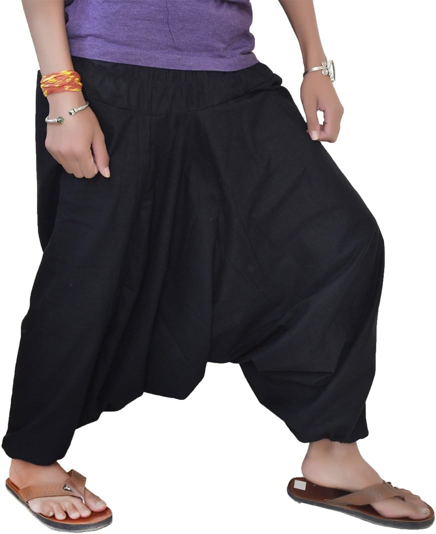 JWF Cotton Yoga Pants for Men and Women(SOTP_175_Black_Free Size)