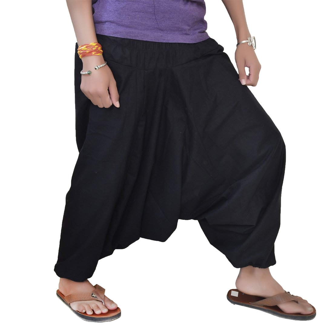 jwf cotton yoga pants for men and women(sotp_175_black_free size)