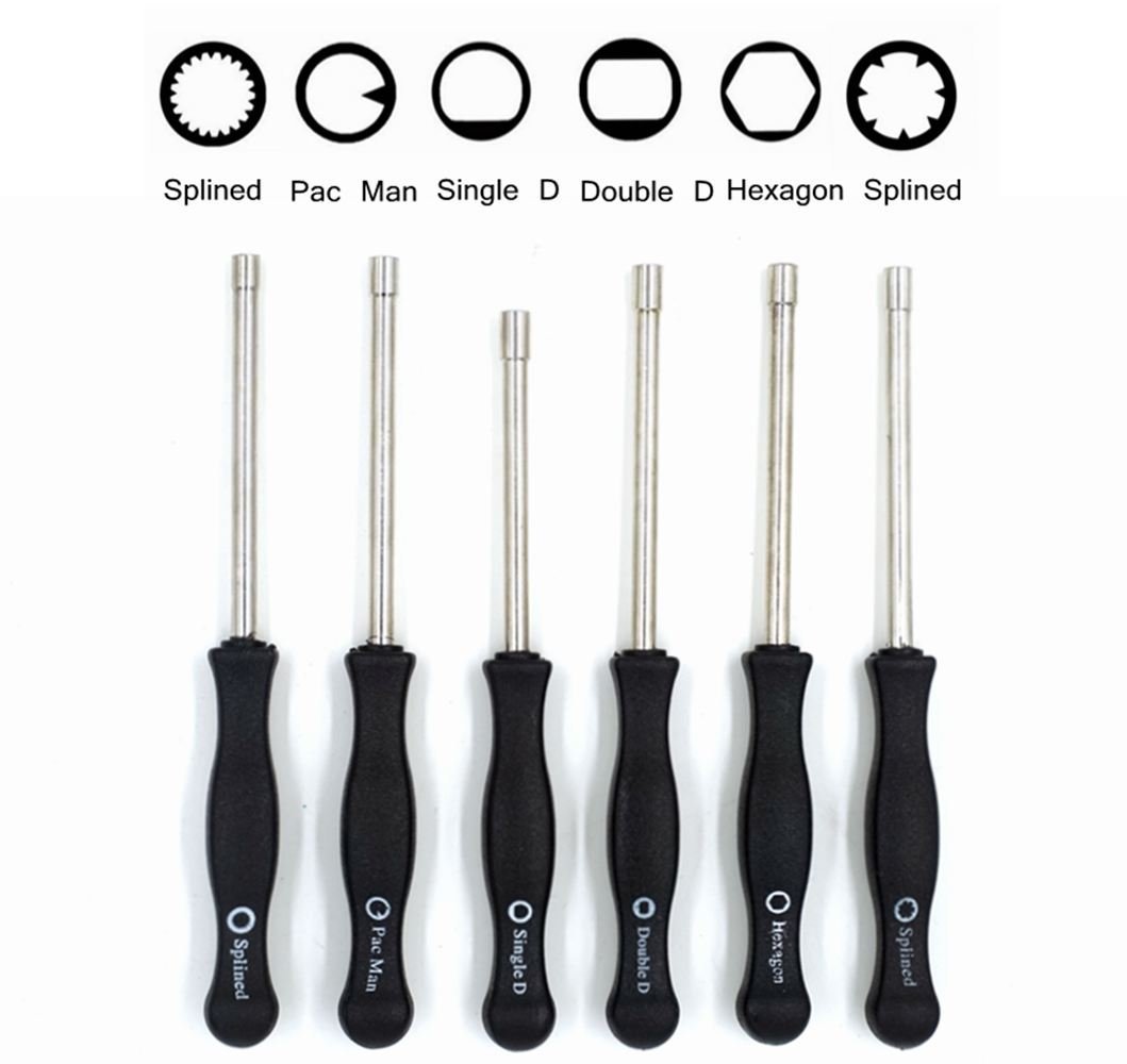 SUNREEK Pac Man Carburetor Adjustment Screwdriver Set D Shape Double D Shape Hexagonal 21 Splined Teeth 7 Teeth for Small Common 2 Cycle Engine 6 Pcs