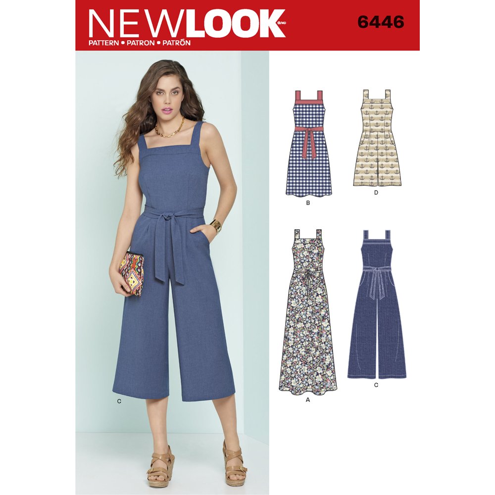 New Look Sewing Pattern 6446A Misses' Jumpsuits and Dresses, White