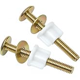 A.I.FORCE Toilet Seat Screws Replacement Kit, 2 Pack Steel Hinge Bolts | Durable steel toilet seat bolts with metal washers and plastic nuts help reduce wobble and fit most standard toilet seats