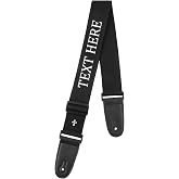 Dinikally Personalized Embroidered Guitar Strap Custom Guitar Strap (black)