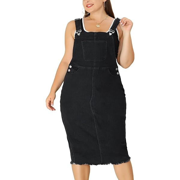 Pink Overalls Women Agnes Orinda Plus Size Denim Overalls Dress - Jean Bib  Dress With Suspenders Women's Jean Suspender Skirt
