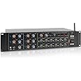 Pyle 12 Channel Power Amplifier w Bluetooth Wireless- 600W Max Power Rack Mount Amplifier with Multi-Zone Sound Mixer–RCA, USB and AUX inputs-Great for Restaurant, Theater, Studio or Stage- PT12050CH