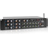 Pyle 12 Channel Power Amplifier w Bluetooth Wireless- 600W Max Power Rack Mount Amplifier with Multi-Zone Sound Mixer–RCA, USB and AUX inputs-Great for Restaurant, Theater, Studio or Stage- PT12050CH