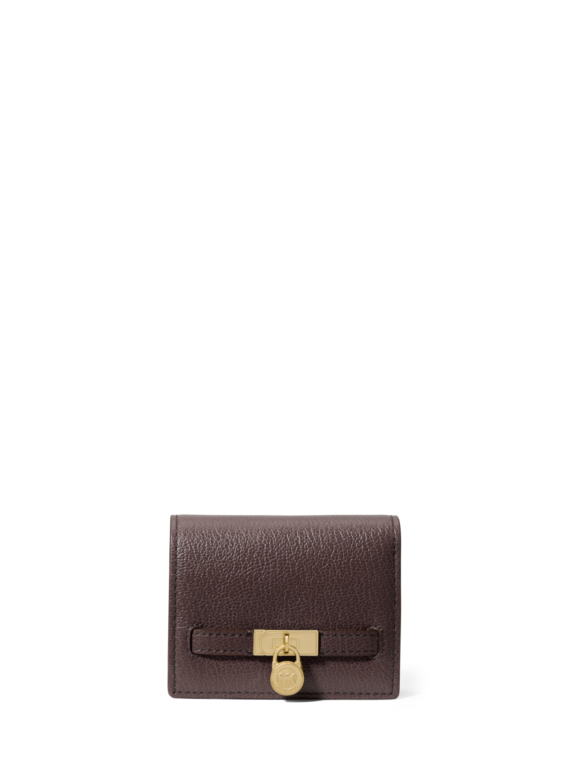 Michael Kors Hamilton Small Compact Wallet, Gold-Tone Hardware/Urbino Leather/Chocolate