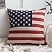 MIULEE American Flag Pillow Cover for July 4th Independence Day and Flag Day Decorative Stars and Stripes Square Solid Throw Pillow Case Patriotic Cushion Cover 18x18 Inch