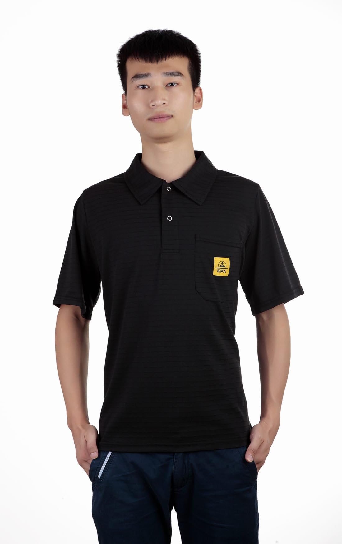 Maxsharer Unisex Esd Polo T Shirt 10mm Strap Size 3XL Color Black
