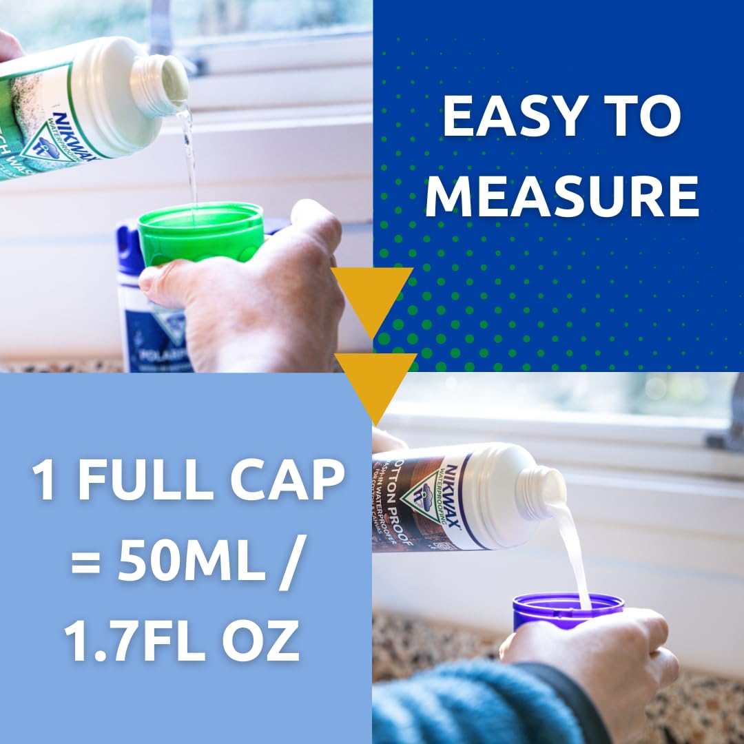 Nikwax Cotton Proof, 1000ml, Waterproofing for Cotton, Polycotton, and Canvas, Adds Water Repellency
