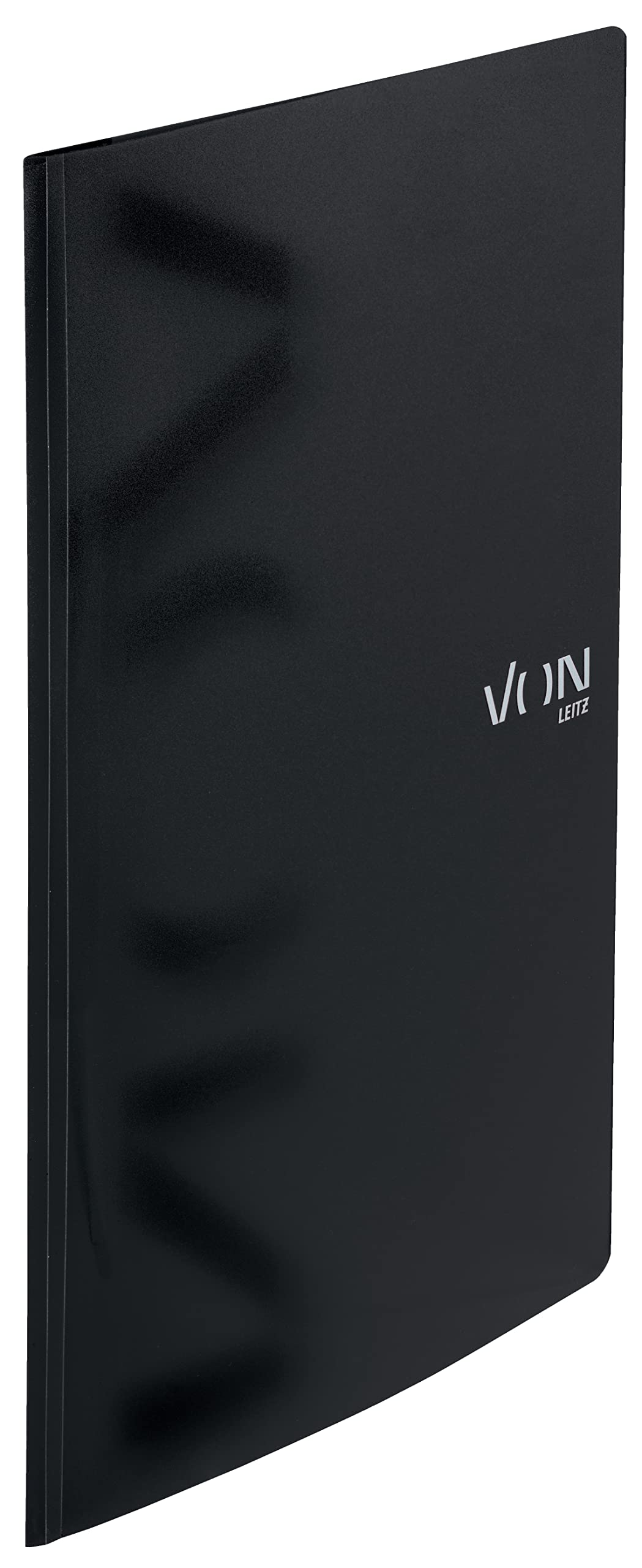 VON Leitz 46790095 Pack of 10 A4 Polypropylene Plastic Folders for 100 Sheets Lightweight Softcover Folder with Modern Von Print for School and Home Black