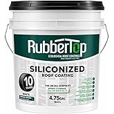 White Siliconized Roof Coating, 4.75 Gallon Pail, Waterproof Acrylic and Siliconized Roof Sealant, Fast Drying Formula for Fl