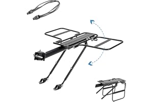 Jranter Bike Bicycle Cargo Rack Bike Rear Cargo Rack Quick Release Foldable Bike Luggage Rack Bike Accessories for Back of Bike Fit for 24-29 Mountain Bike with Bungee Straps 165 lbs