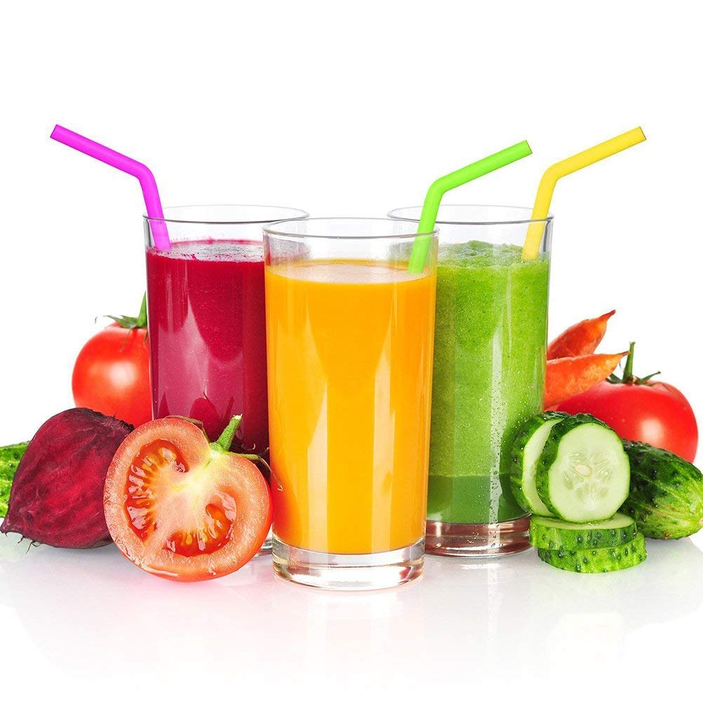 Silicone Straws Set of 8, Reusable Silicone Drinking Straws For 30oz 20oz Cups Yeti Ozark Trail Rtic Tumblers, 10.5\'\' Length, 10mm Diameter, BPA Free (6 Straws + 2 Brushes)