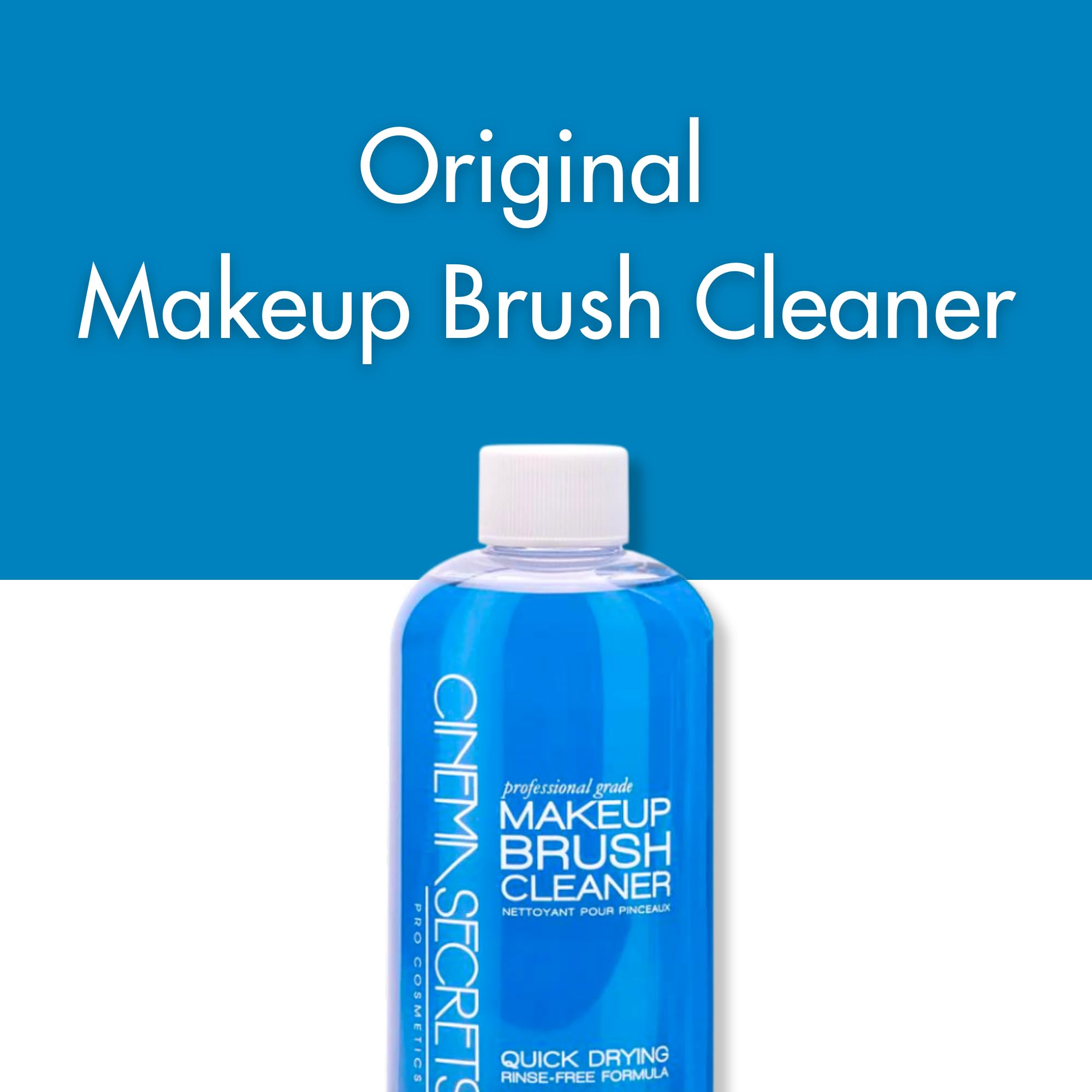 Cinema Secrets Original Blue Vanilla Makeup Brush Cleaner Kit - Professional Cleanser + Cleansing Tin for Makeup Brushes - Quick-Dry, Rinse-Free Formula - Removes Stubborn Waterproof Make Up