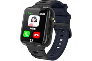 GOODATECH Smart Watch for Kids 4-12 Years Boys Girls, 24 Puzzle Games, Phone Call SOS, Front & Top Cameras,Video MP3 Music Player Calendar Stopwatch Timer Alarm Clock for Children Birthday Gifts (Black)