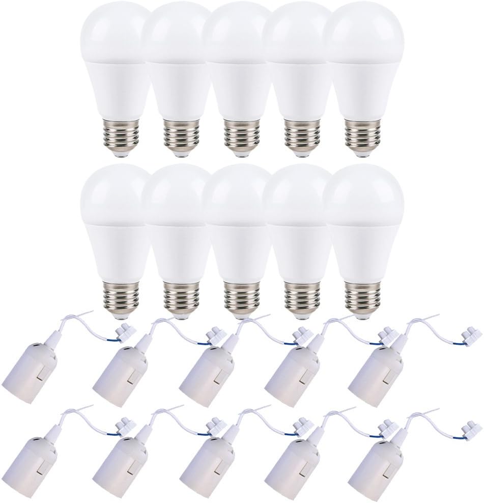 Lot de 10 ampoules LED 12 W = 75 W E27 mat 1055 lm blanc chaud + 10