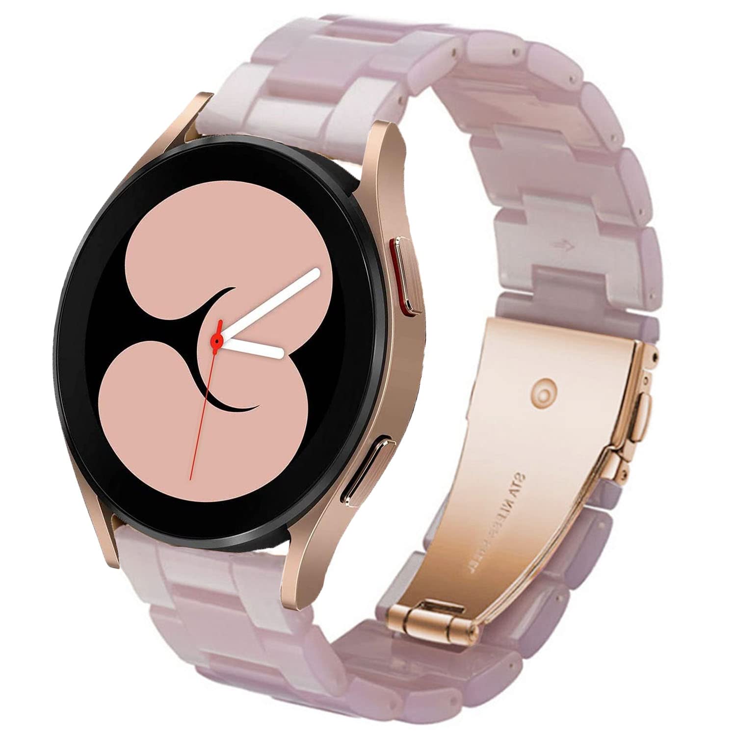 DEALELE Compatible with Samsung Galaxy Watch 6 / 6 Classic / 5 / 5 Pro / 4 / 4 Classic / 3 41mm / Active 2, 20mm Colorful Resin Replacement Strap for Huawei GT2 42mm / GT3 42mm, Pink